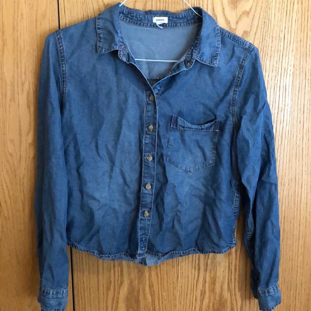 Denim button up blouse